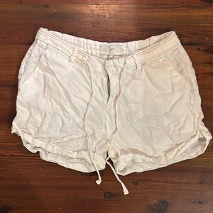 Joie Cream Linen Shorts